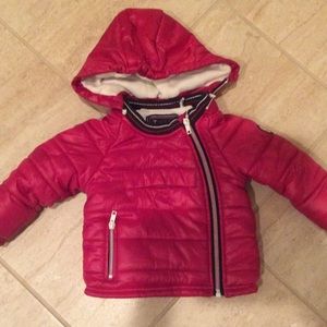 IKKS red puffer coat jacket 12 months baby boy